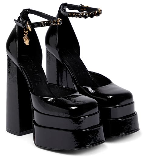 versace medusa shoes black|Versace Medusa aevitas platform pumps.